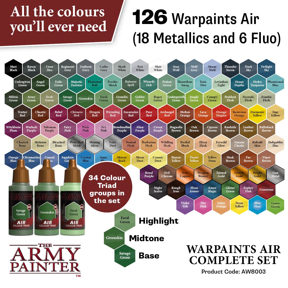 Army Painter Warpaints Air Complete Set - Loaded Dice
