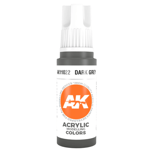 AK Interactive 3rd Generation acrylic paint 3G - Dark Grey 17ml dropper bottle