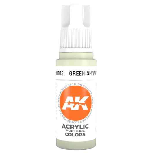 AK Interactive 3rd Generation acrylic paint 3G - Greenish White 17ml dropper bottle
