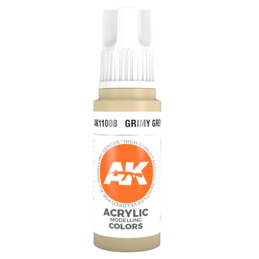 AK Interactive 3rd Generation acrylic paint 3G - Grimy Grey 17ml dropper bottle