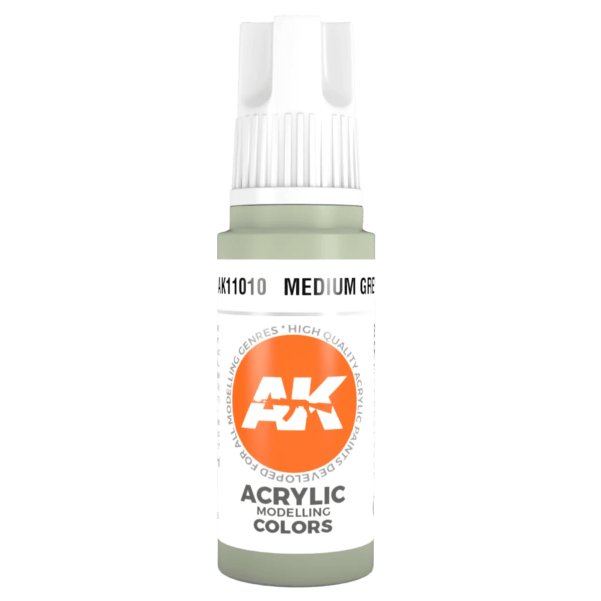 AK Interactive 3rd Generation acrylic paint 3G - Medium Grey 17ml dropper bottle