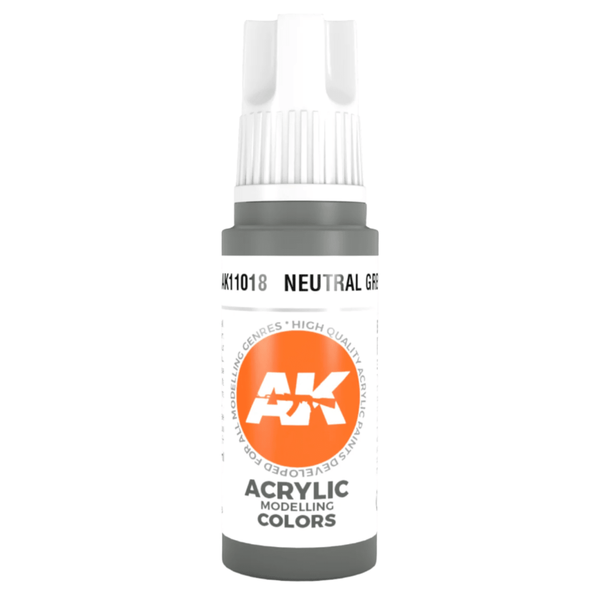 AK Interactive 3rd Generation acrylic paint 3G - Neutral Grey 17ml dropper bottle