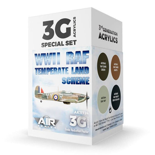 AK Interactive 3rd Generation acrylic paint set 3G Paint Set - WWII RAF Temperate Land Scheme