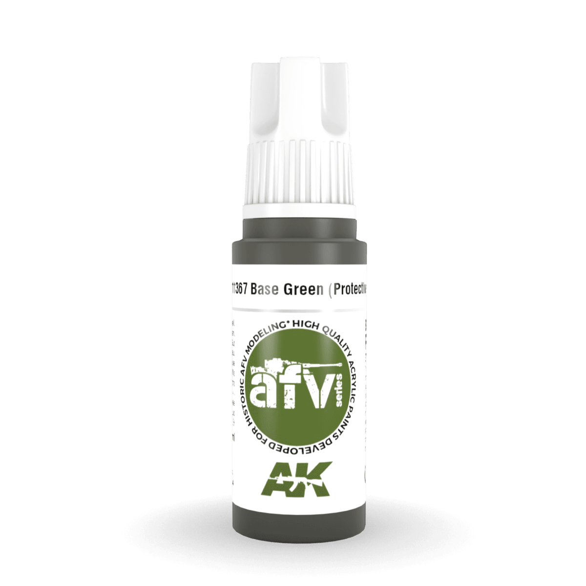 AK Interactive 3rd Generation acrylic paint Base Green (Protective) 17ml dropper bottle