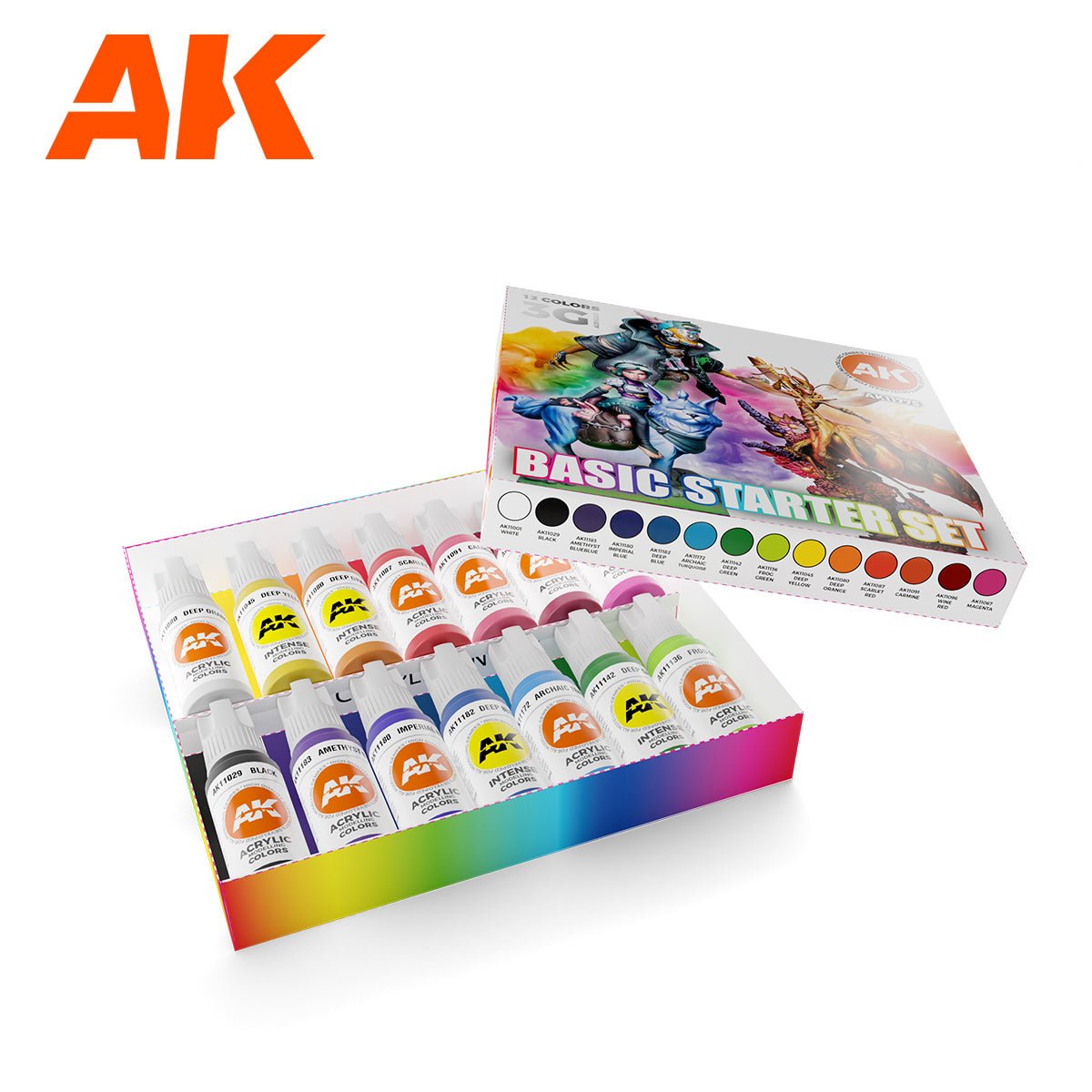 AK Interactive 3rd Gen Acrylic Basic Starter Set - Loaded Dice