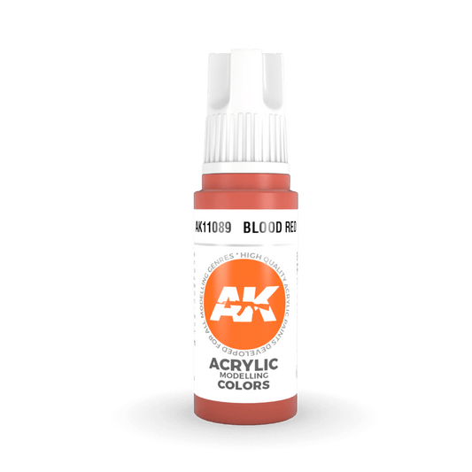 AK Interactive 3rd Generation acrylic paint Blood Red 17ml dropper bottle