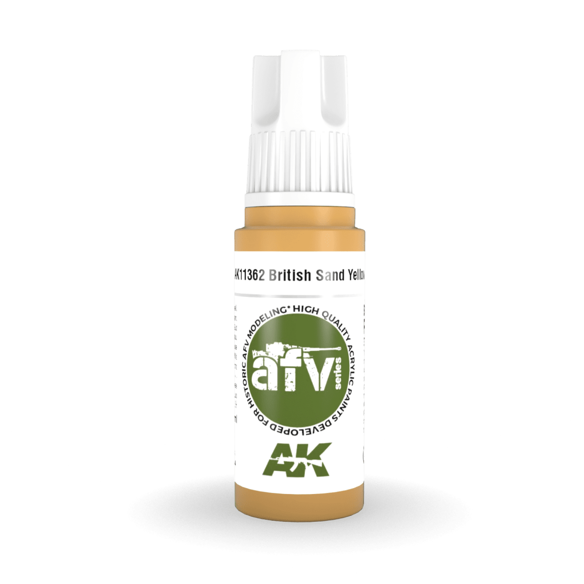 AK Interactive 3rd Generation acrylic paint British Sand Yellow 17ml dropper bottle