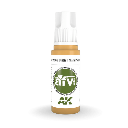 AK Interactive 3rd Generation acrylic paint British Sand Yellow 17ml dropper bottle