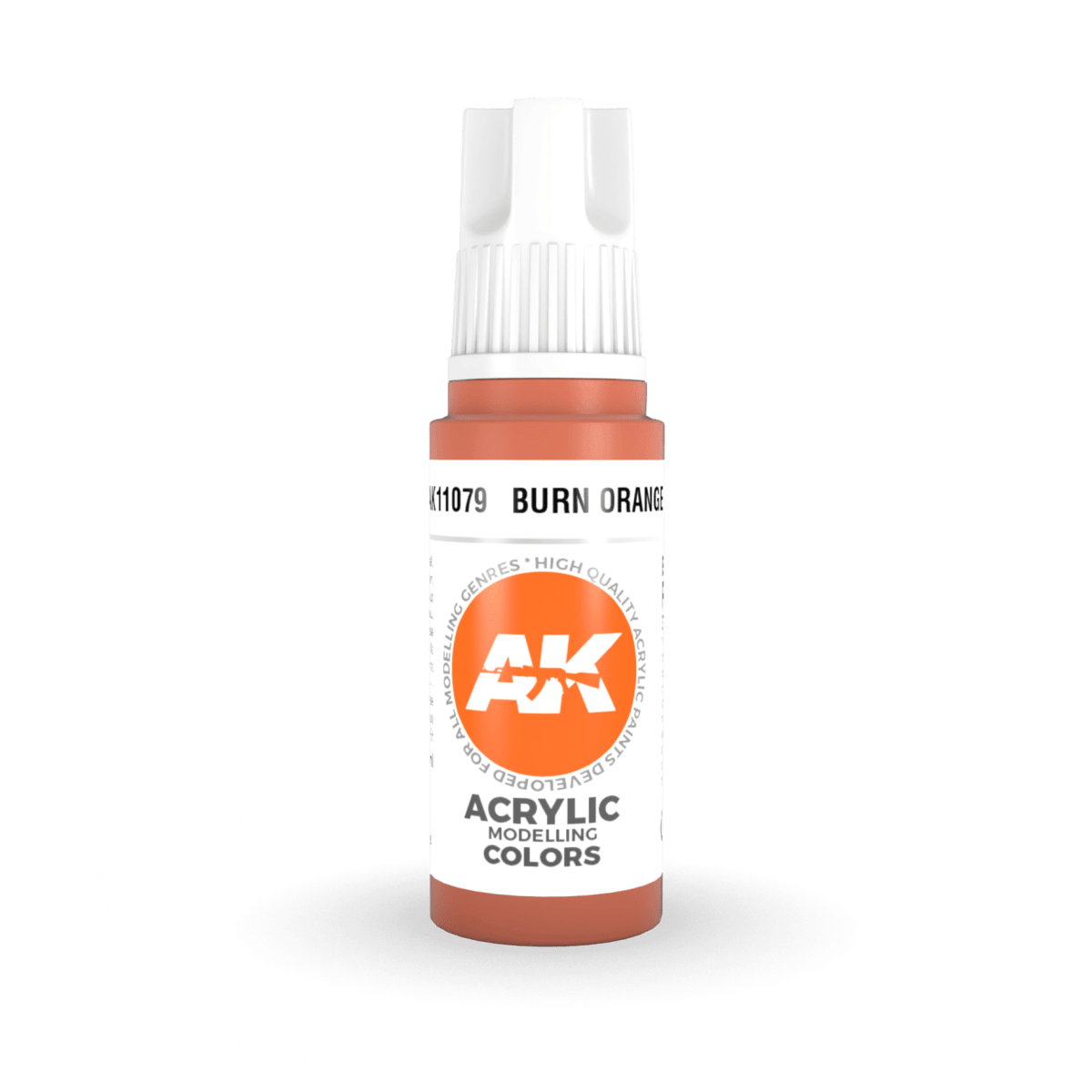 AK Interactive 3rd Generation acrylic paint Burn Orange 17ml dropper bottle