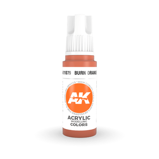 AK Interactive 3rd Generation acrylic paint Burn Orange 17ml dropper bottle