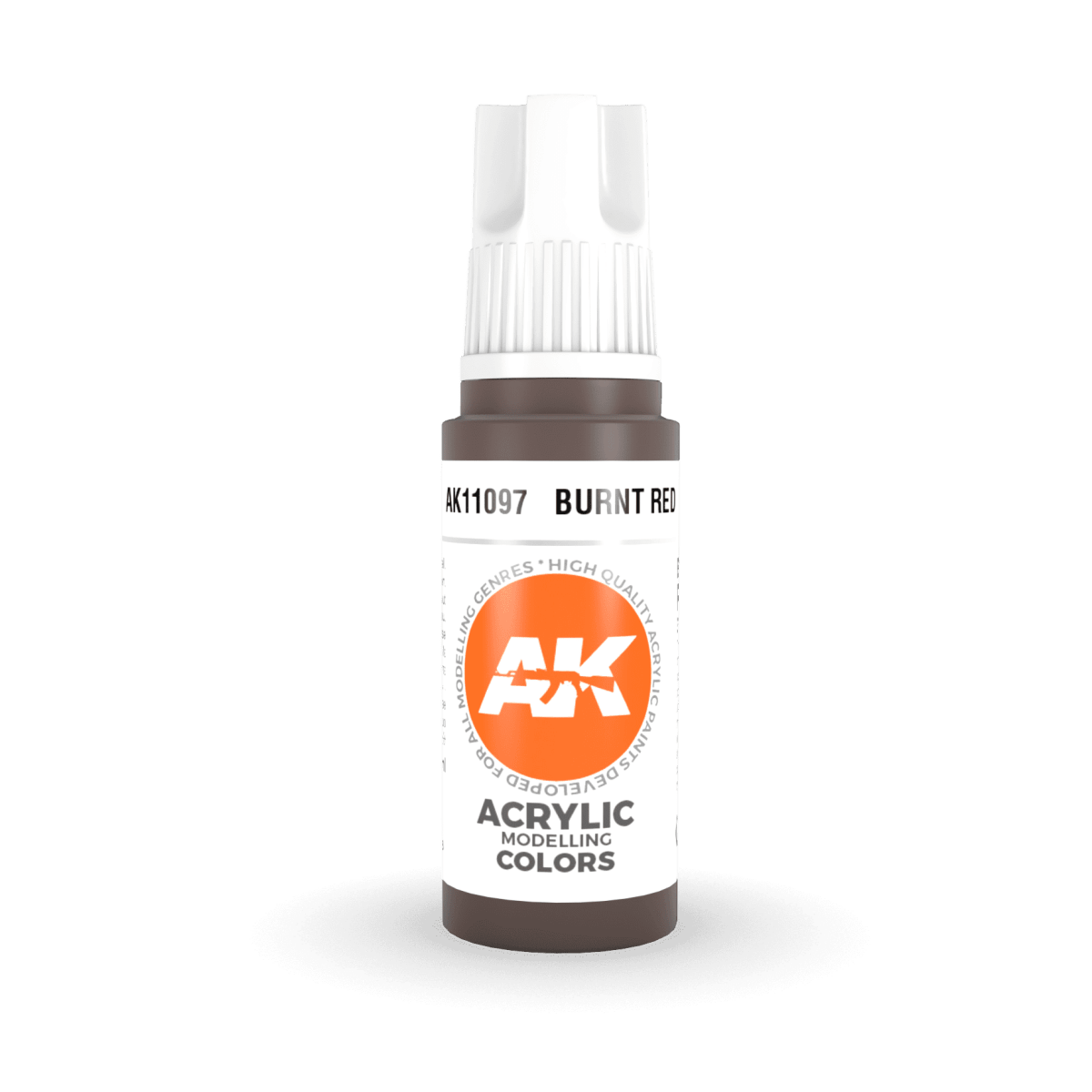 AK Interactive 3rd Generation acrylic paint Burnt Red 17ml dropper bottle