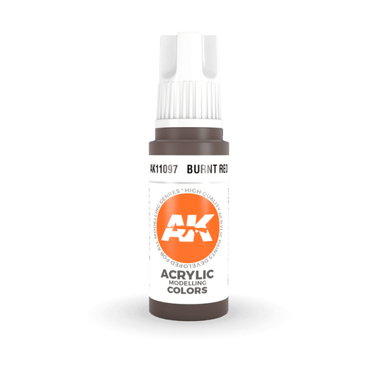 AK Interactive 3rd Generation acrylic paint Burnt Red 17ml dropper bottle