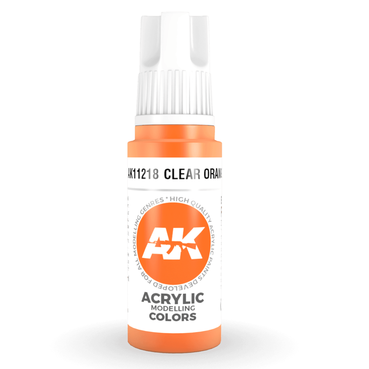 AK Interactive 3rd Generation acrylic paint Clear Orange 17ml dropper bottle