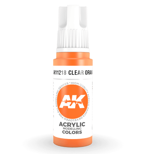AK Interactive 3rd Generation acrylic paint Clear Orange 17ml dropper bottle