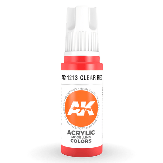 AK Interactive 3rd Generation acrylic paint Clear Red 17ml dropper bottle