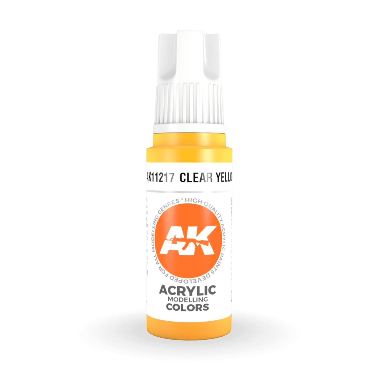 AK Interactive 3rd Generation acrylic paint Clear Yellow 17ml dropper bottle