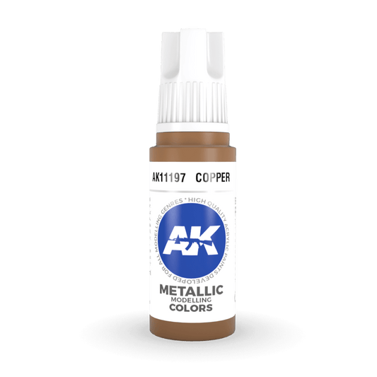AK Interactive 3rd Generation acrylic paint Copper 17ml dropper bottle
