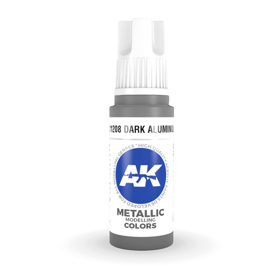 AK Interactive 3rd Generation acrylic paint Dark Aluminium 17ml dropper bottle