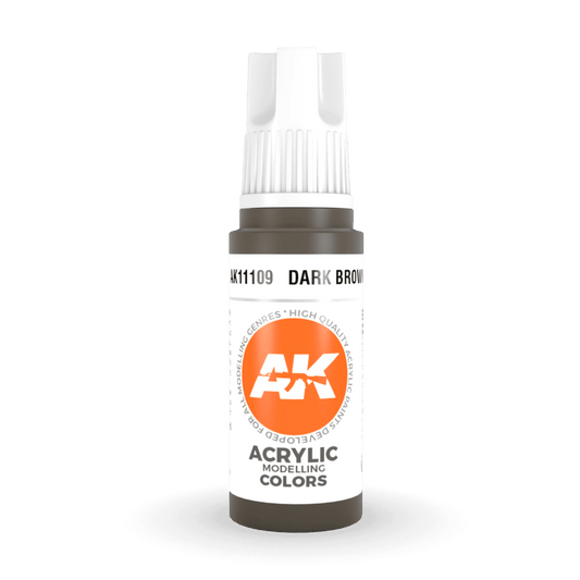 AK Interactive 3rd Generation acrylic paint Dark Brown 17ml dropper bottle