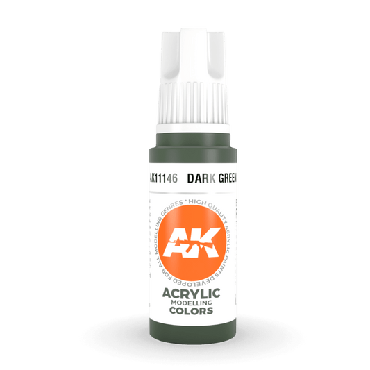 AK Interactive 3rd Generation acrylic paint Dark Green 17ml dropper bottle