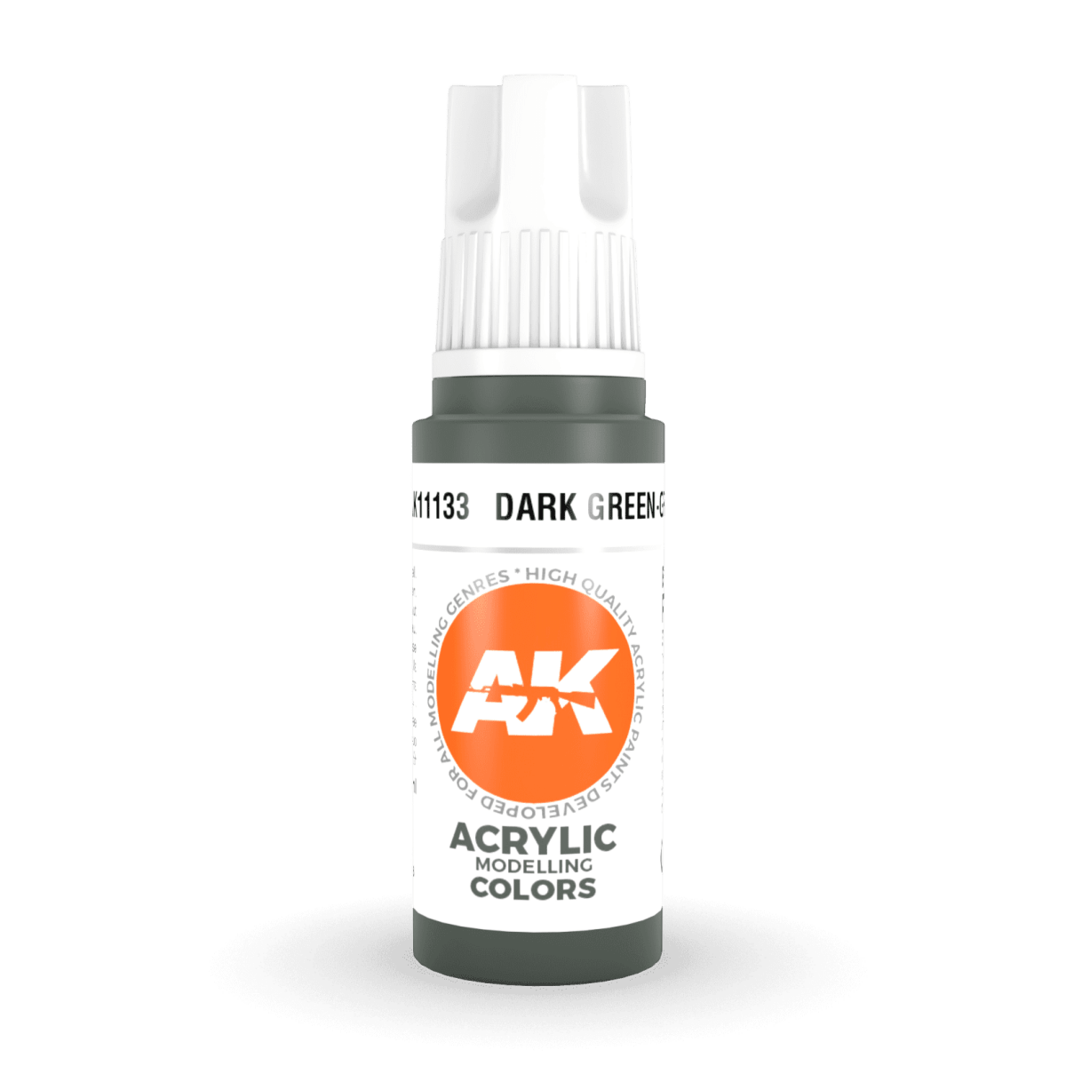 AK Interactive 3rd Generation acrylic paint Dark Green-Grey 17ml dropper bottle