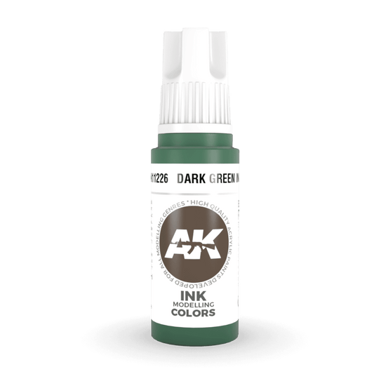 AK Interactive 3rd Generation acrylic paint Dark Green INK 17ml dropper bottle