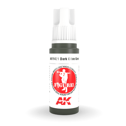 AK Interactive 3rd Generation acrylic paint Dark Olive Green 17ml dropper bottle