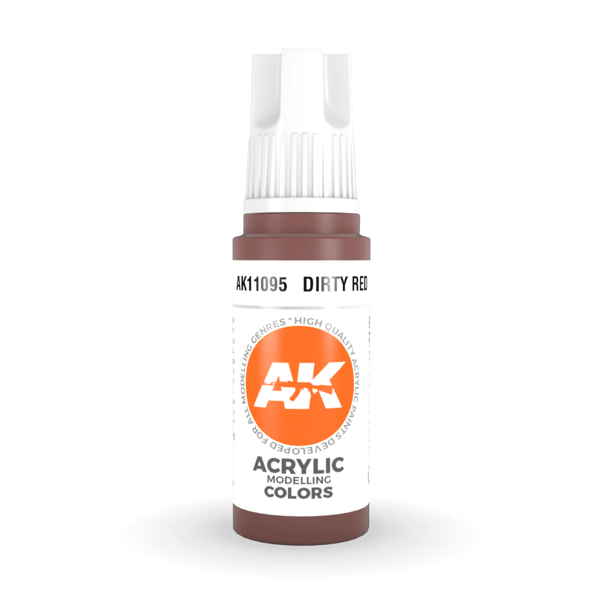 AK Interactive 3rd Generation acrylic paint Dirty Red 17ml dropper bottle