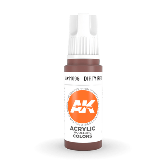 AK Interactive 3rd Generation acrylic paint Dirty Red 17ml dropper bottle
