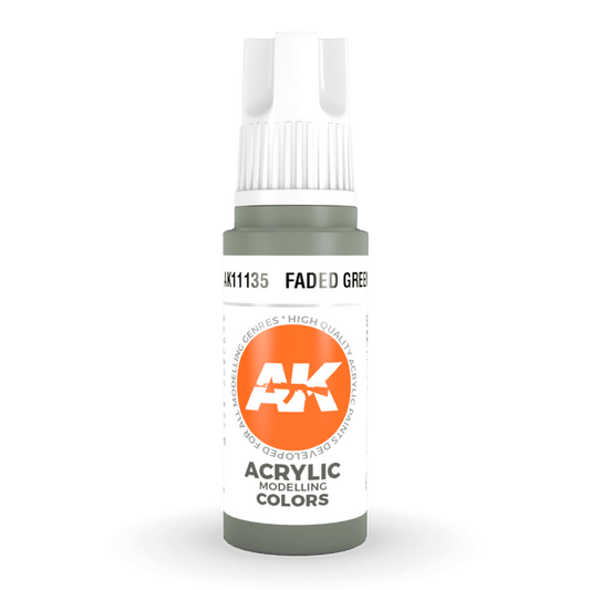 AK Interactive 3rd Generation acrylic paint Faded Green 17ml dropper bottle