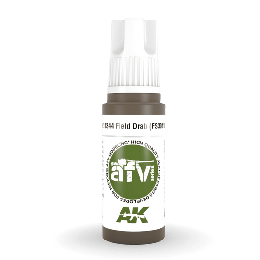 AK Interactive 3rd Generation acrylic paint Field Drab (FS30118) 17ml dropper bottle