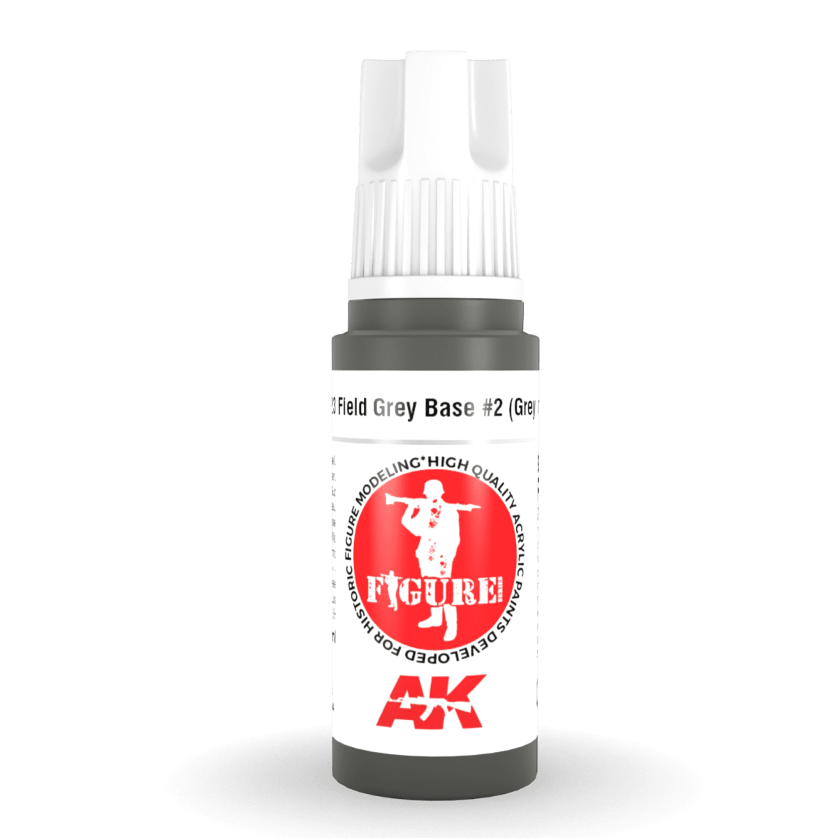 AK Interactive 3rd Generation acrylic paint Field Grey Base #2 (Grey Uniform) 17ml dropper bottle