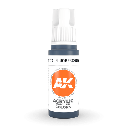 AK Interactive 3rd Generation acrylic paint Fluorescent Blue 17ml dropper bottle