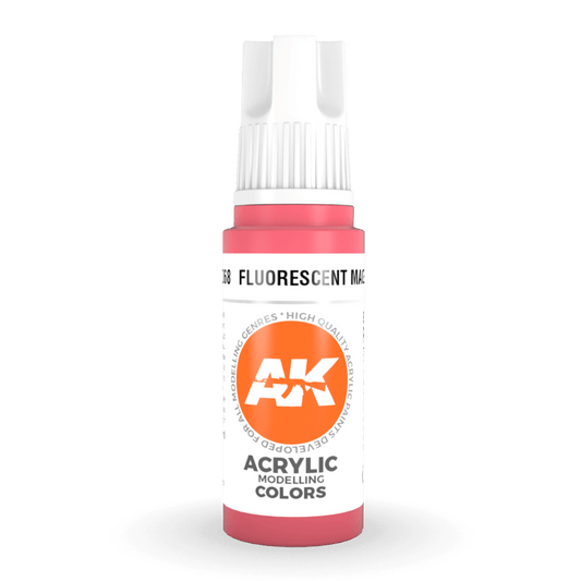 AK Interactive 3rd Generation acrylic paint Fluorescent Magenta 17ml dropper bottle