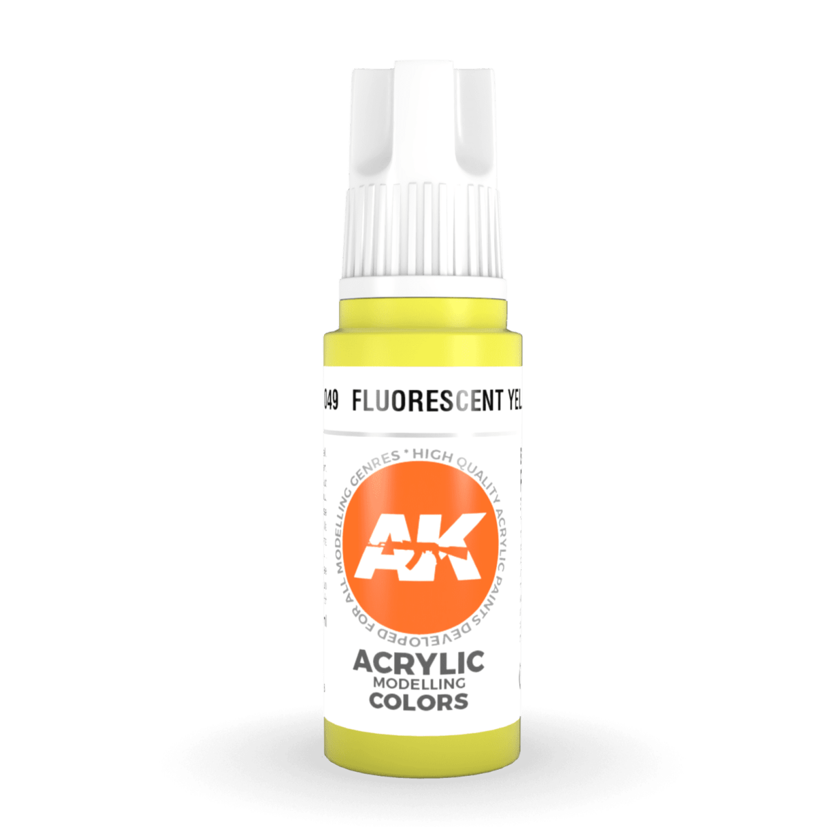 AK Interactive 3rd Generation acrylic paint Fluorescent Yellow 17ml dropper bottle