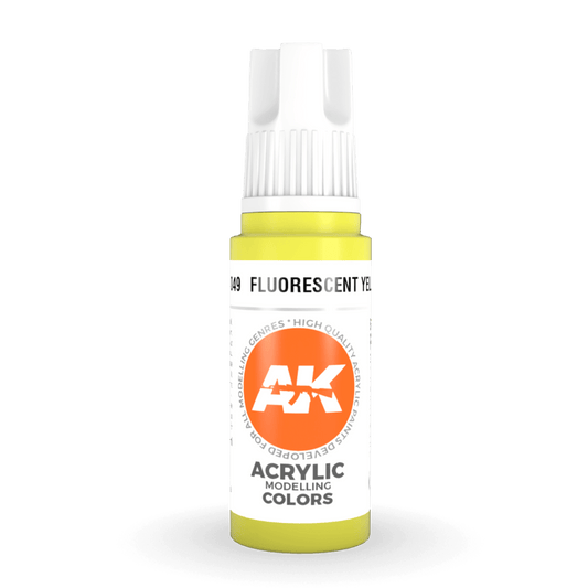 AK Interactive 3rd Generation acrylic paint Fluorescent Yellow 17ml dropper bottle