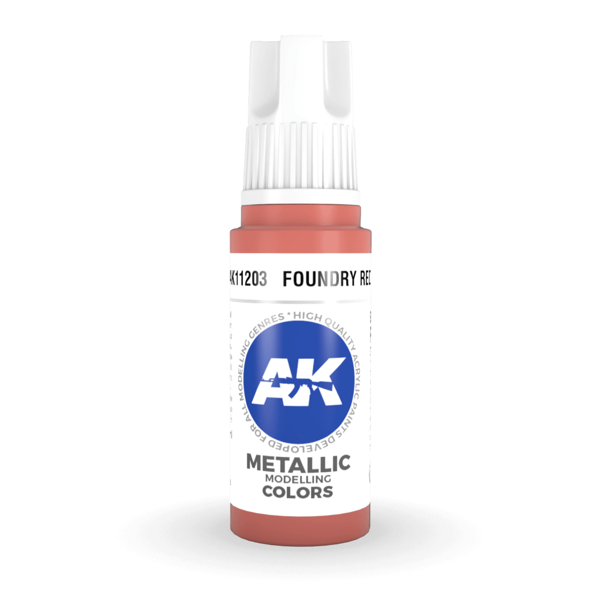 AK Interactive 3rd Generation acrylic paint Foundry Red 17ml dropper bottle