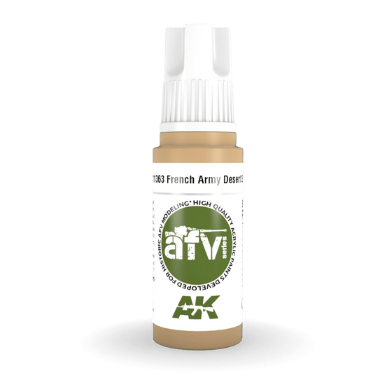 AK Interactive 3rd Generation acrylic paint French Army Desert Sand 17ml dropper bottle
