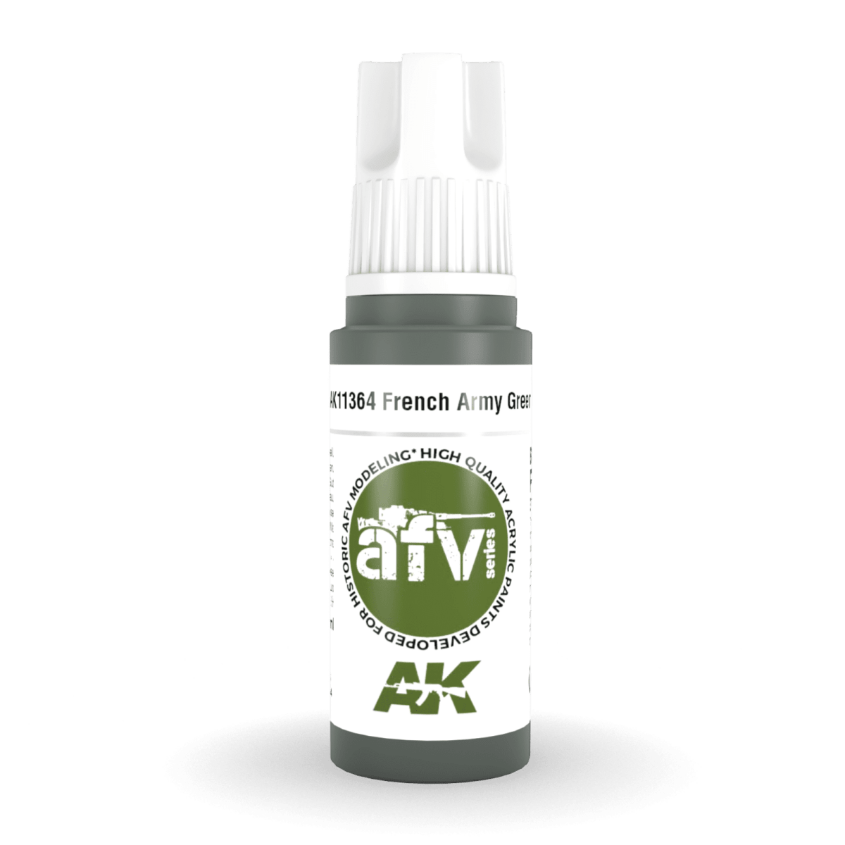 AK Interactive 3rd Generation acrylic paint French Army Green 17ml dropper bottle