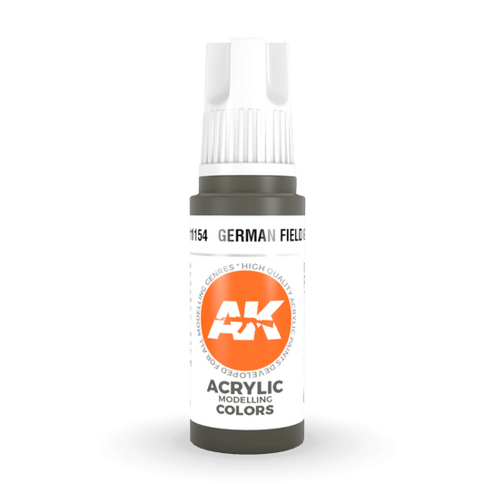AK Interactive 3rd Generation acrylic paint German Field Grey 17ml dropper bottle