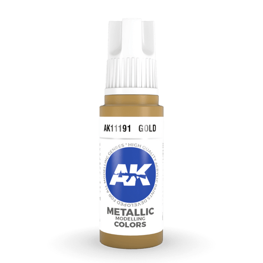 AK Interactive 3rd Generation acrylic paint Gold 17ml dropper bottle