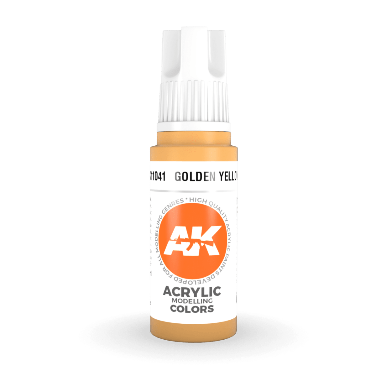 AK Interactive 3rd Generation acrylic paint Golden Yellow 17ml dropper bottle