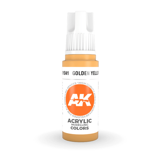 AK Interactive 3rd Generation acrylic paint Golden Yellow 17ml dropper bottle