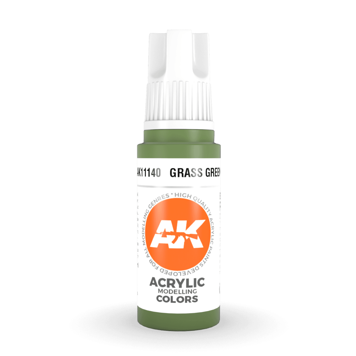 AK Interactive 3rd Generation acrylic paint Grass Green 17ml dropper bottle