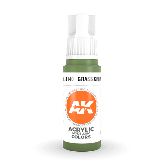 AK Interactive 3rd Generation acrylic paint Grass Green 17ml dropper bottle