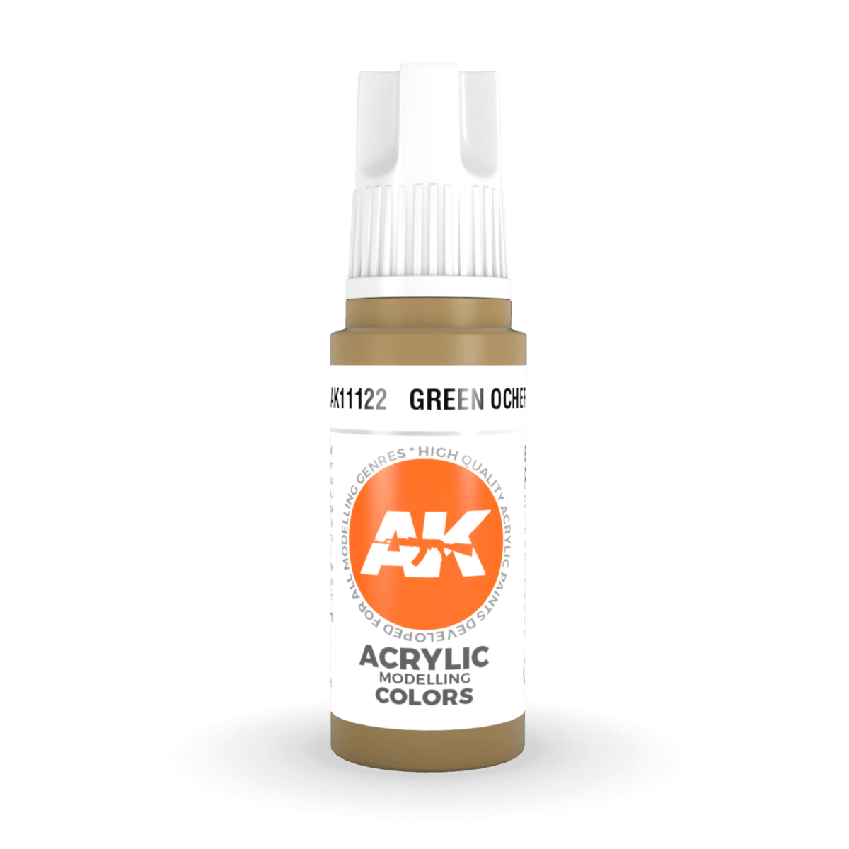 AK Interactive 3rd Generation acrylic paint Green Ocher 17ml dropper bottle