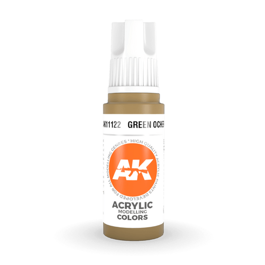 AK Interactive 3rd Generation acrylic paint Green Ocher 17ml dropper bottle