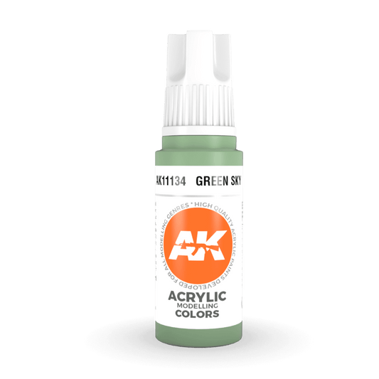AK Interactive 3rd Generation acrylic paint Green Sky 17ml dropper bottle