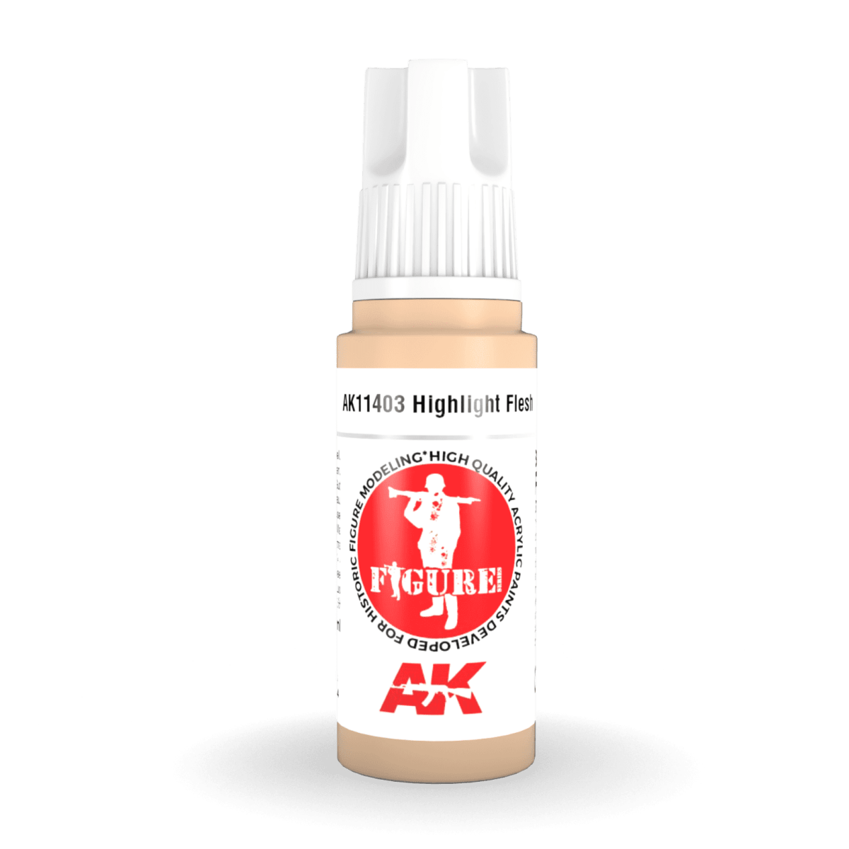 AK Interactive 3rd Generation acrylic paint Highlight Flesh 17ml dropper bottle