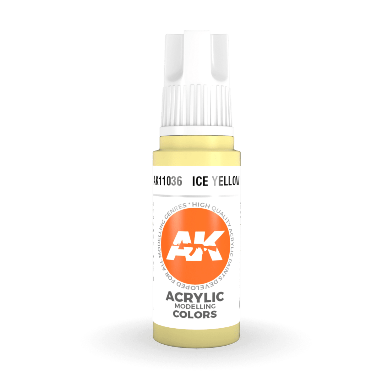 AK Interactive 3rd Generation acrylic paint Ice Yellow 17ml dropper bottle